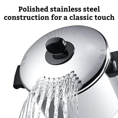 Farberware Farberware Classic Series Stainless Steel 8-Quart Covered Straining Stockpot with Lid, Stainless Steel Pot with Lid, Silver