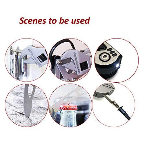 Multtools 15-in-1 Adjustable Crescent Wrench MultiTool includes Saw, Flat & Phillip Screwdriver Bits, Hex Wrenches, LED Light in the handle and Bonus High Density Nylon Pouch