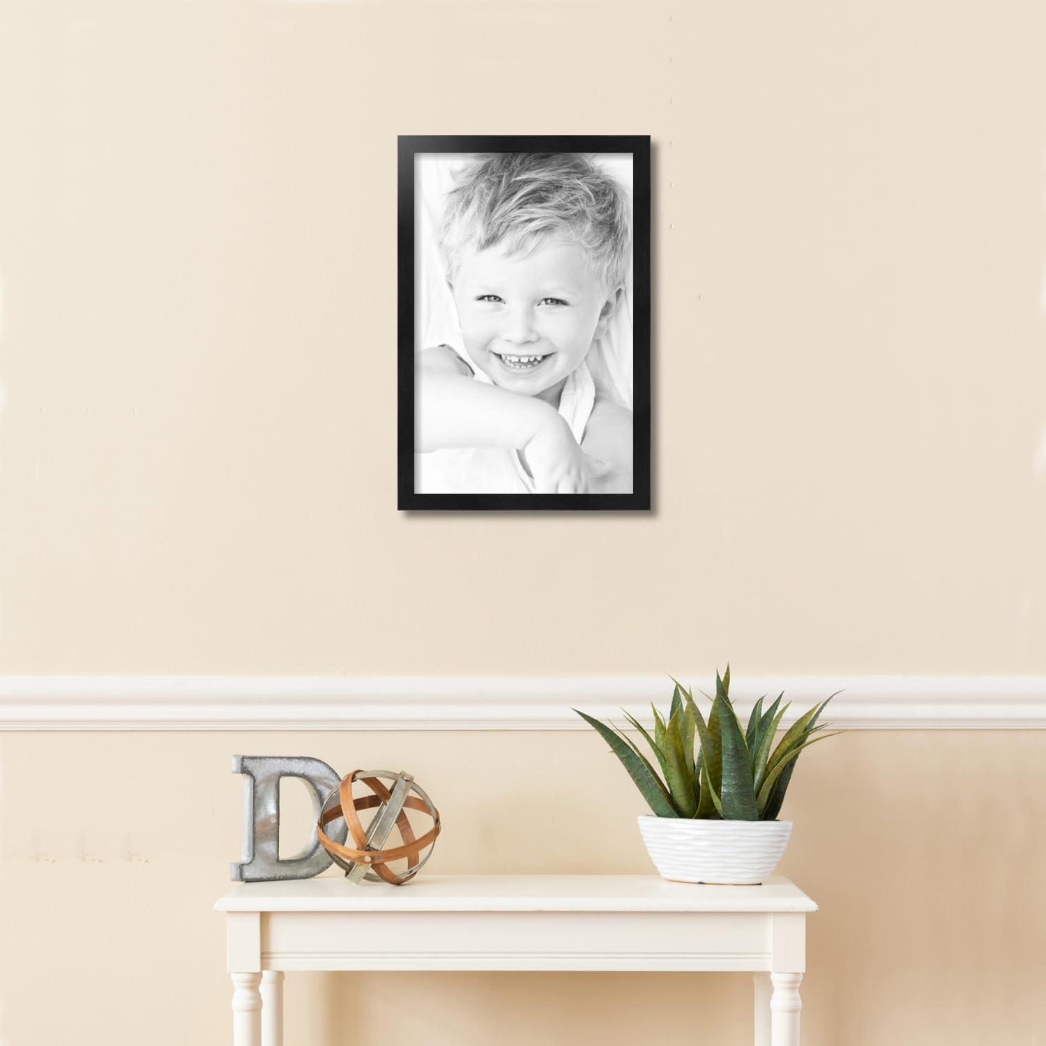 ArtToFrames ArtToFrames 13x20 Inch Black Picture Frame, This 1.00 Inch Custom Wood Poster Frame is Black - Comes with Regular Glass and Corrugated Backing (2WOM5141-13x20)