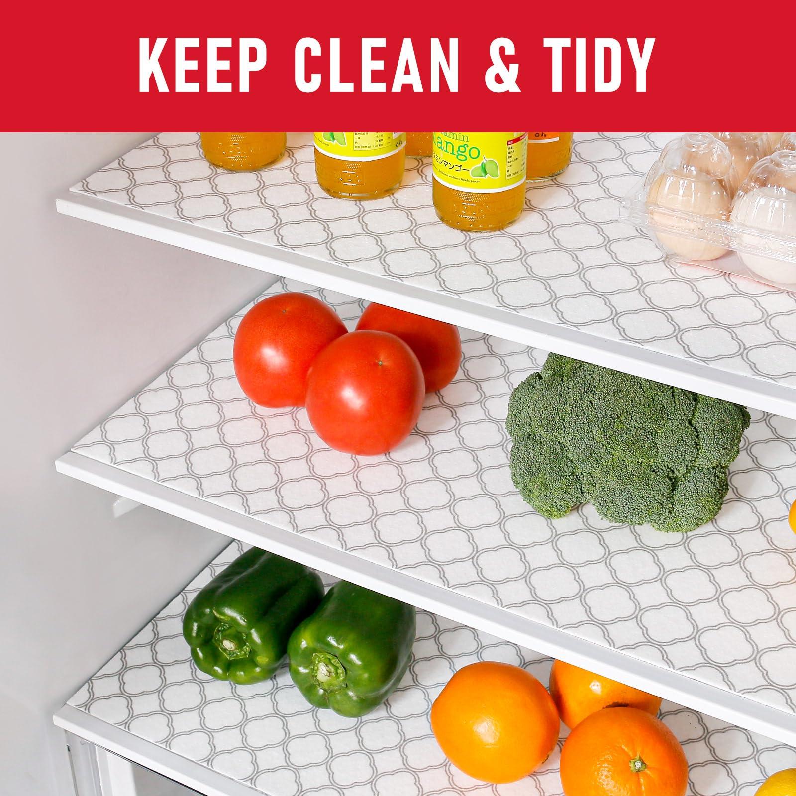 Cooyes Cooyes Refrigerator Shelf Liners for French Door Fridge, 17.7\" 36\" Extra Large, Non-Slip Fridge Mats Machine Washable, Refrigerator Drawer Liner for Glass Shelves Kitchen Cabinet
