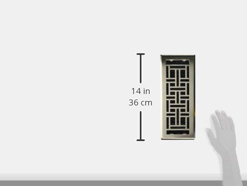 Decor Grates Decor Grates AJH412-NKL Oriental Floor Register, 4x12 Inches, Brushed Nickel
