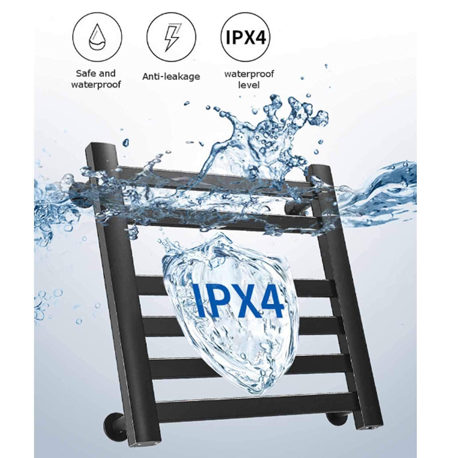 SDdPulse Towel Warmer/Electric Towel Warmer Radiator, Electric Heated Towel Rack with Top Tray Wall Mounted, 6 Bars Aluminum Alloy Electric Towel Heater Rack for Home Bathroom,White,Plug in (Black Plug in)