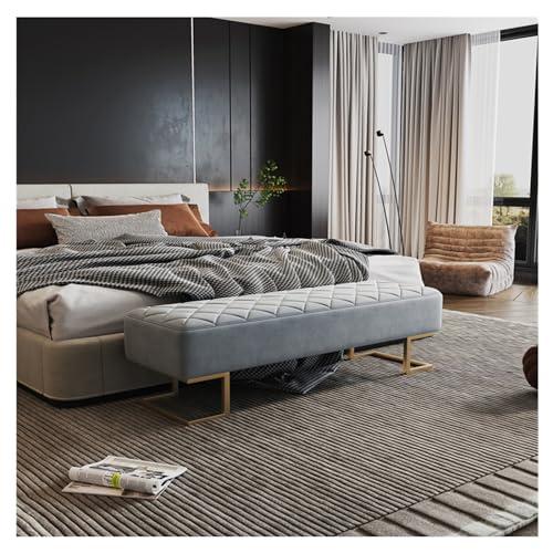 HEAIQI End of Bed Bench Storage Footstool Bench Extra Long Padded Bedroom Bench with Large Storage Space for Living Room, Entryway, Bedroom Foot Rest for Couch Ottoman ( Color : Gray , Size : 120*45*45cm )