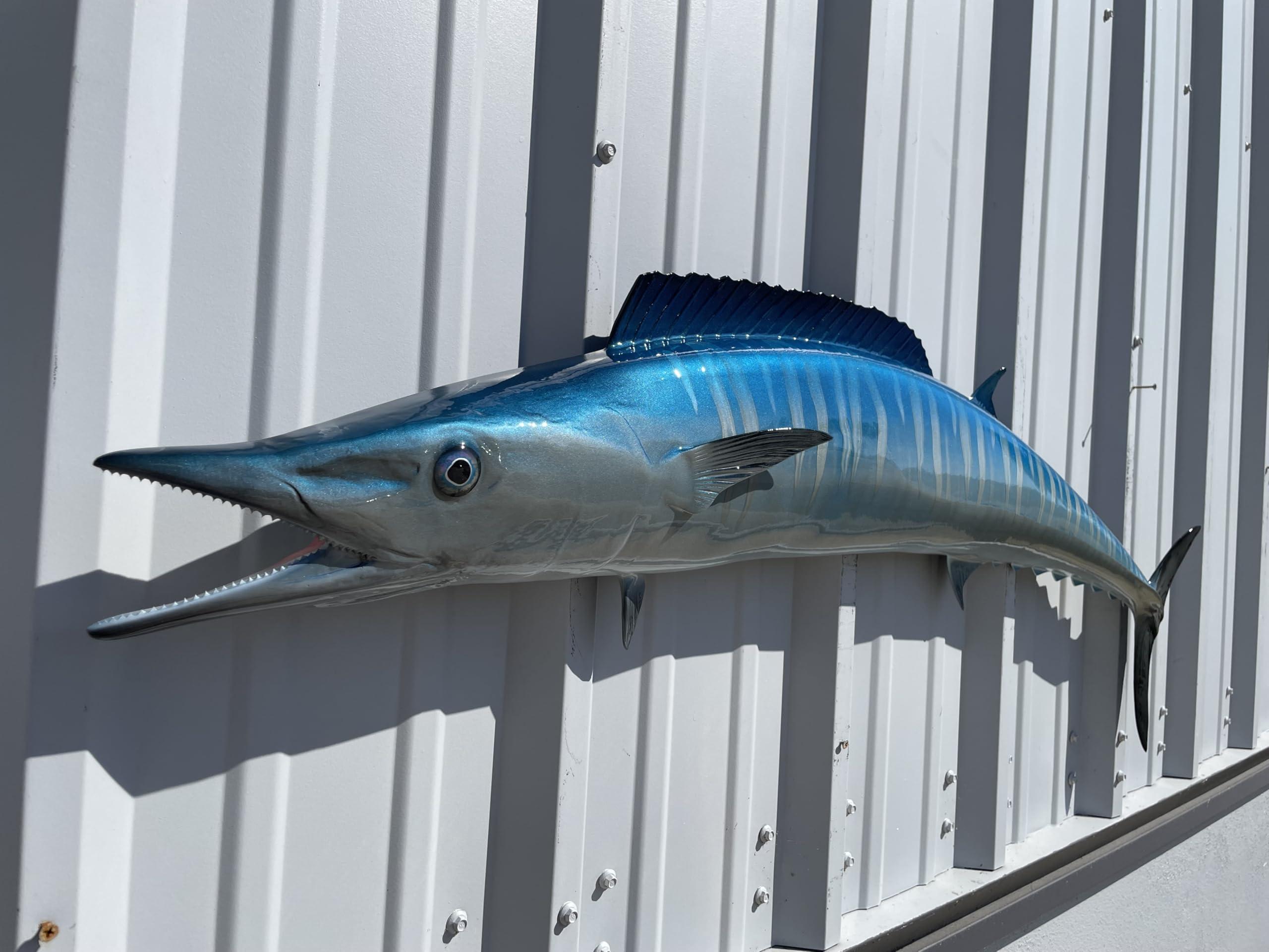 Mount This Fish Company in Stock - 54" Wahoo Half Sided Fish Mount Replica Affordable Coastal Decor