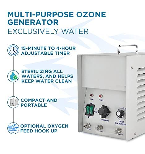 A2Z Ozone MP-3000 Ozone Generator, Light-Duty Ozonator, for Water-use with optional oxygen Hookup, up to 3000 mg/hr, with Timer Function