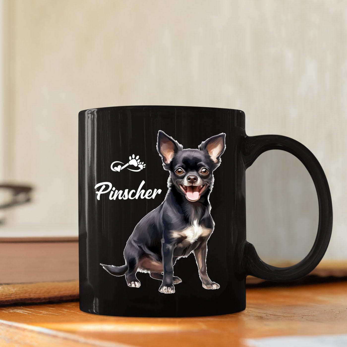 Elido Store Personalized Chihuahua Black Coffee Mug Cup With Name, Customized Chihuahua Ceramic Mug 11 Oz 15 Oz, Chihuahua Dog Lover Coffee Cup Gift For Dog Dad Dog Mom, Chihuahua Pet Travel Mug, Chihuahua Mugs