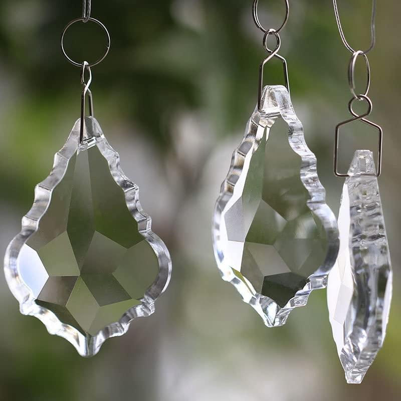 Artsim Chandelier Crystal Prisms Pendants 76mm 1 Piece Clear Crystal Faceted Maple Leaf Chandelier Pendant Prism Chandelier Crystal Prisms Pendants