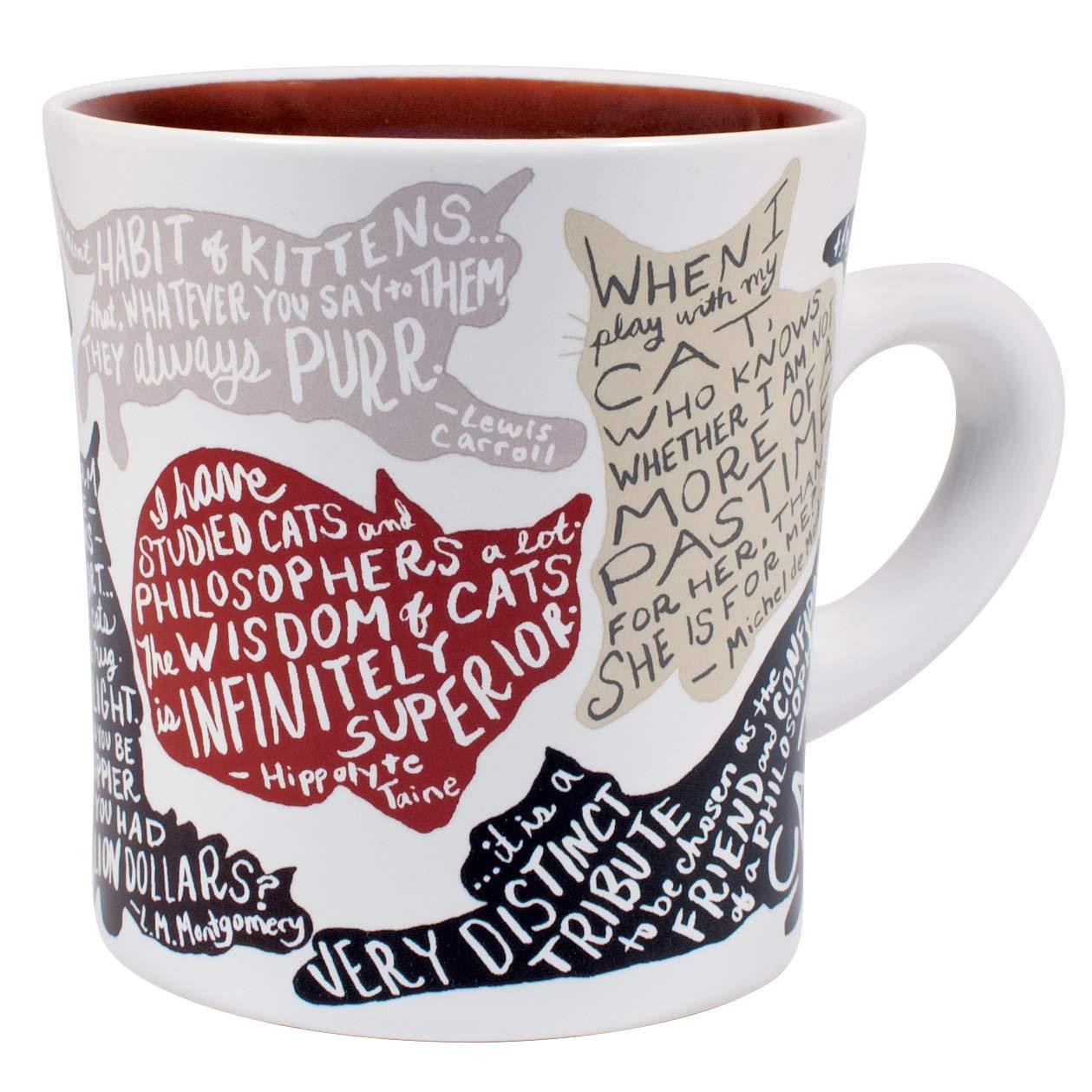 The Unemployed Philosophers Guild Literary Cat Mug - Kitten Quotes From Famous Writers Authors and Other Feline Lovers - Comes in a Fun Gift Box