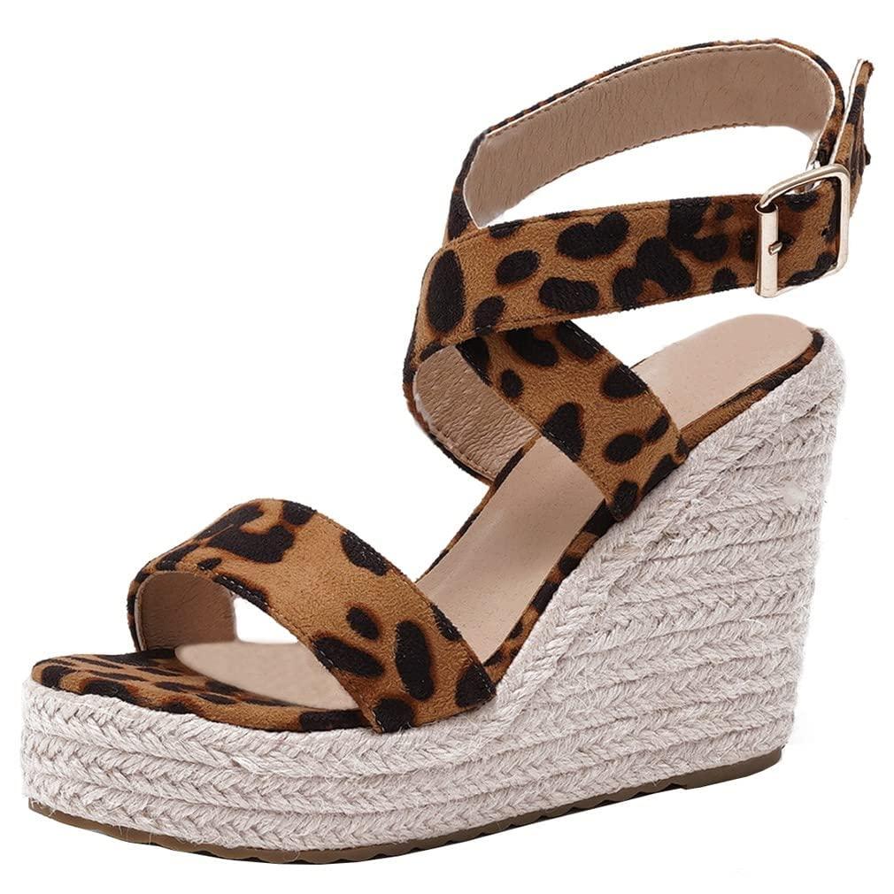 ZBYY ZBYY Women\'s Platform Sandals Summer Wedge Ankle Strap Open Toe Sandals Wedge Heels Casual Beach Platform Dress Sandals