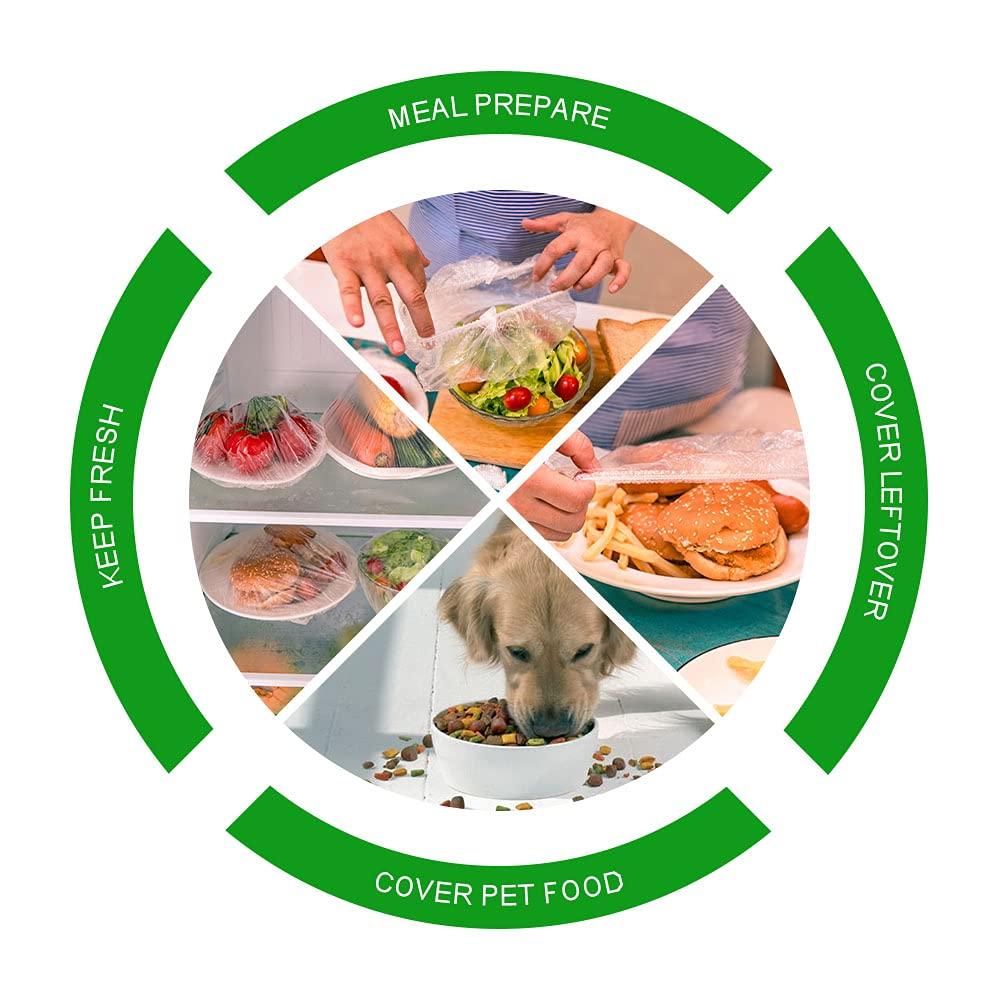 XLPYD 100PCS Upgraded Pre-cut Plastic Wrap Alternative to Foil Cling Wrap Sran Wrap,Used as Food Storage Covers, Fresh Keeping Bags 100pcs, Bowl Covers,Pot Lid,Keep Food Fresh,Cover Leftover