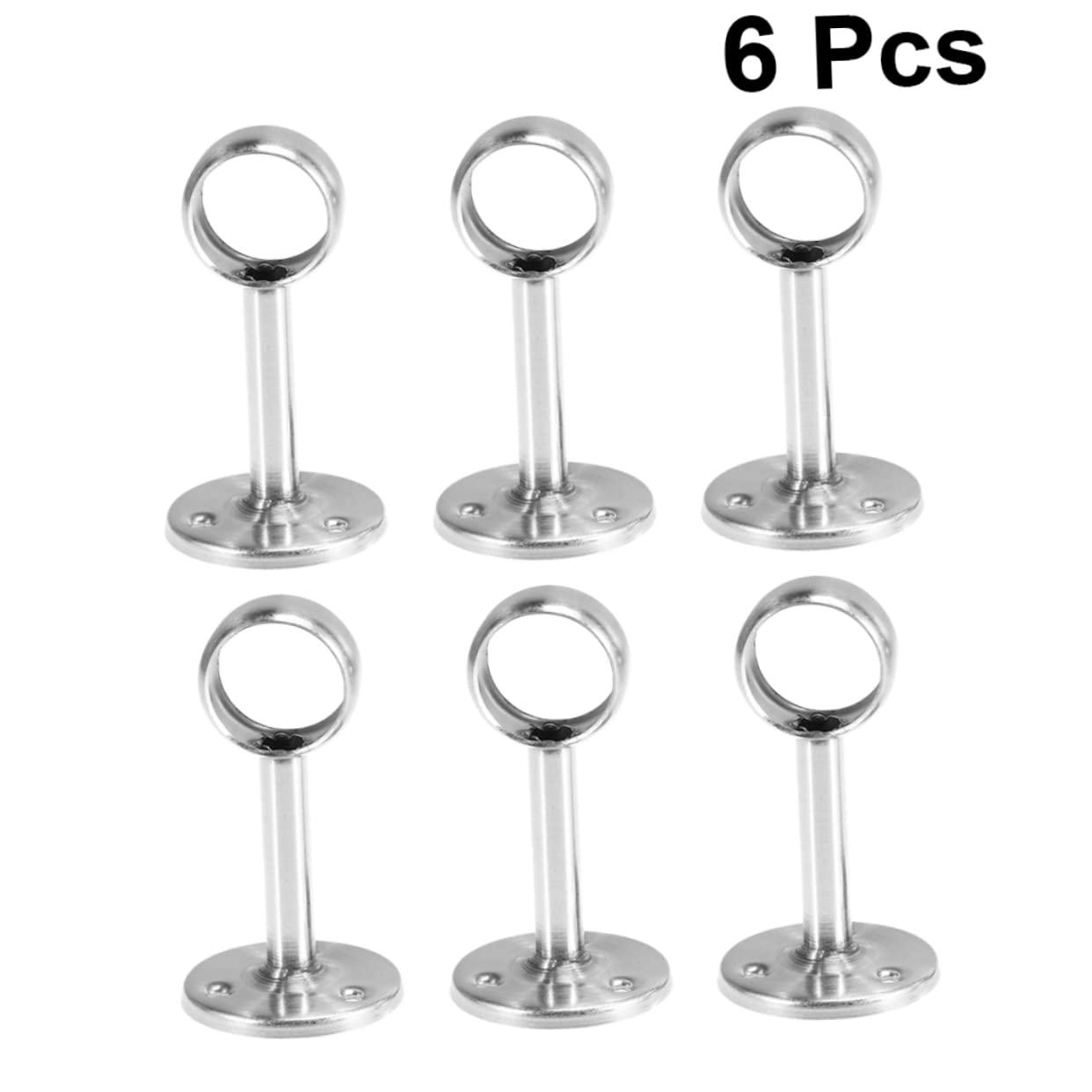 MAGICLULU MAGICLULU 6pcs Hanging Rod Holder Brackets Closet Wardrobe Curtains Rods Socket Holder Curtain Rod Holder Wardrobe Closet Holders Drapes Wardrobe Tube Closet Rod Hanger Wardrobe Rail Support
