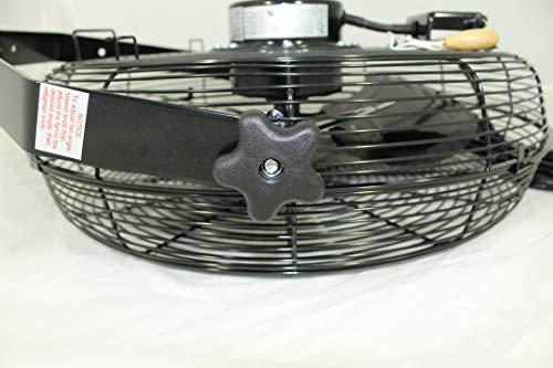 VES VES Moisture Resistant Outdoor Wall / Ceiling Mount Shop Fan/Industrial Basket Fan for Cooling and Ventilation (18 inch, Black)
