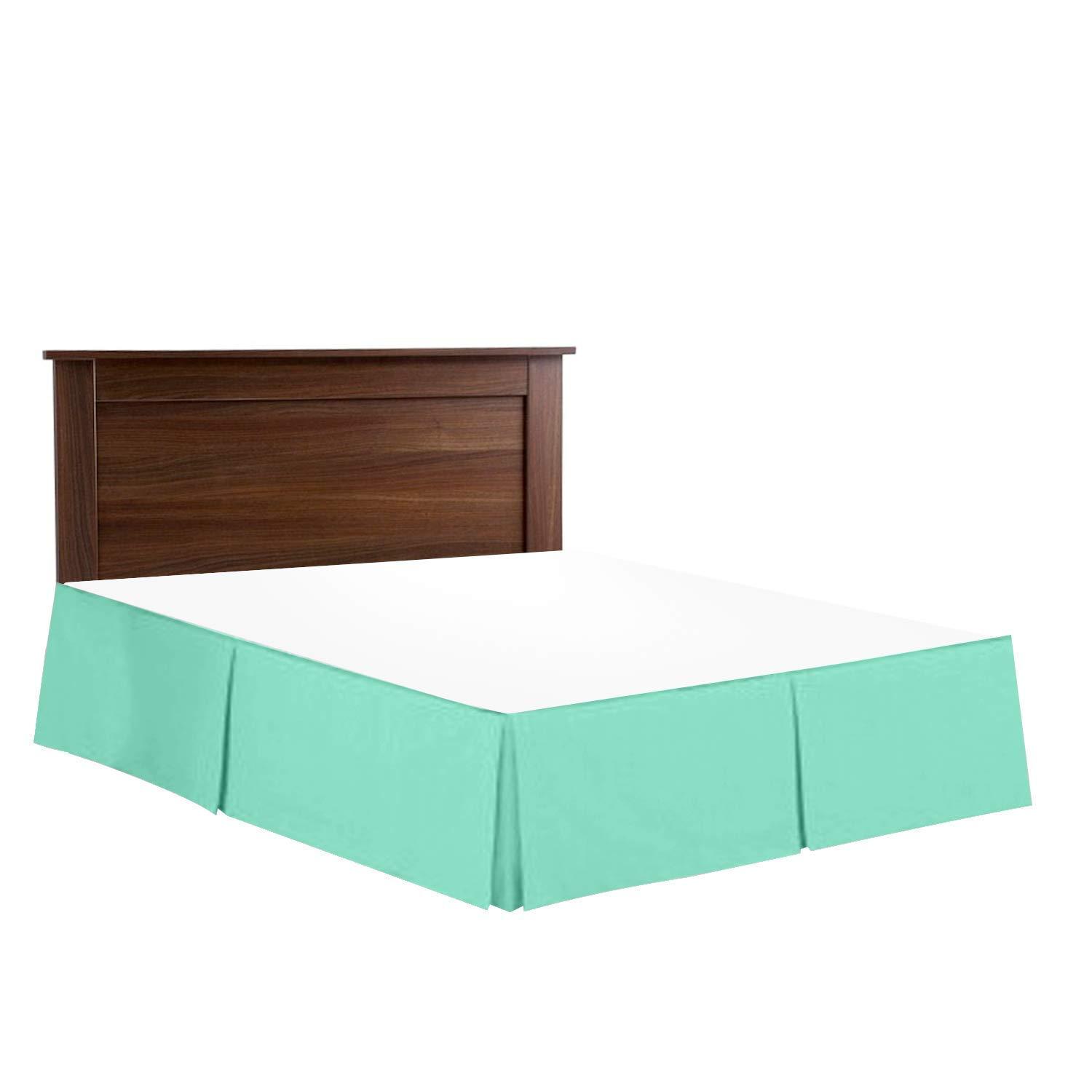 Glam Bedding Glam Bedding Box Pleated Bed Skirt-1000 Thread Count 100% Egyptian Cotton,Quadruple Pleated, Wrinkle and Fade Resistant, 19 Tailored DropInches(Aqua Blue,Cal King)