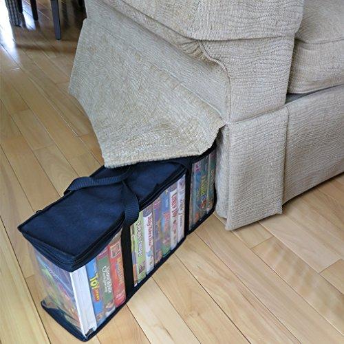 Evelots Evelots 2 Pack VHS Storage Bag-Movie Organizer-Video Tape-Handles-Hold 30-No Dust