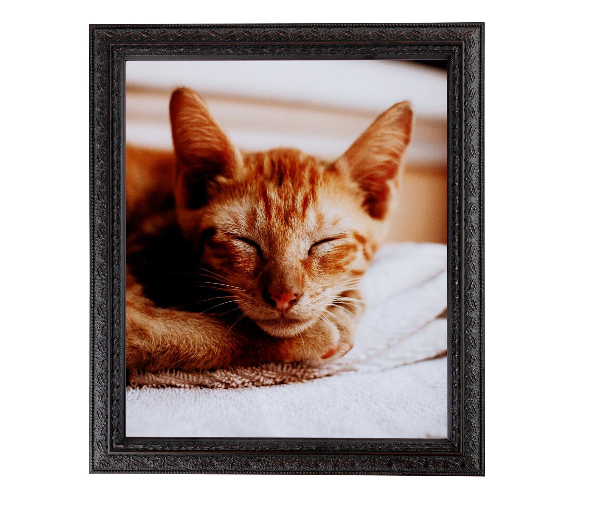 ArtToFrames ArtToFrames 30x45 CM / 11.81x17.72 INCH Brown Picture Frame, This 1.50 Inch Custom Wood Poster Frame is Plum Victorian Emboss - Comes with Regular Glass and Corrugated Backing (CMWOMOMA76267-30x45)