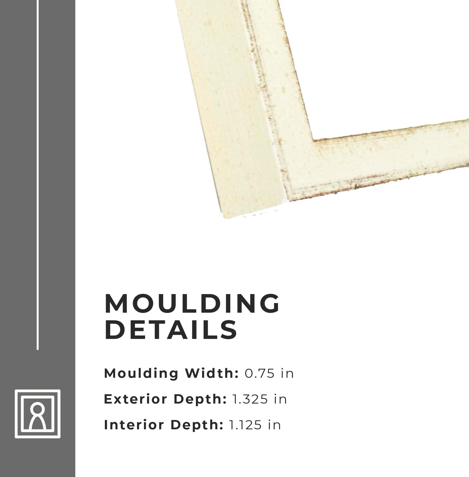 CustomPictureFrames.com 8x8 Shadow Box Frame White | 1.125 Inches Deep Real Wood Distressed Shadowbox Display Frame | UV Resistant Acrylic Front, Acid Free Backing, and Hanging Hardware | Luce Picture Frame Style