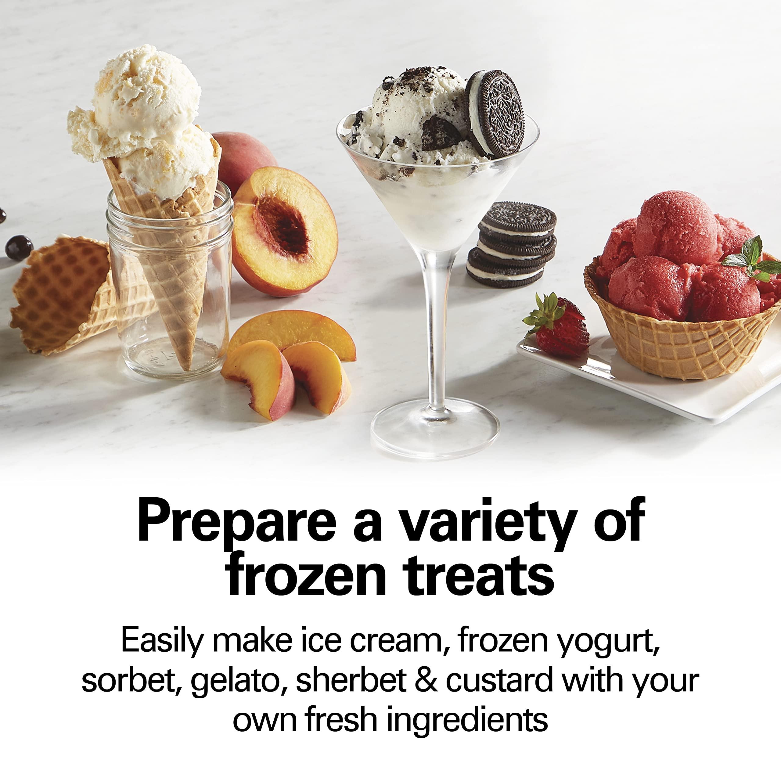 Hamilton Beach Hamilton Beach Electric Automatic Ice Cream Maker & Frozen Yogurt Machine, Makes Custard, Sorbet, Gelato and Sherbet, 4 Quart, White