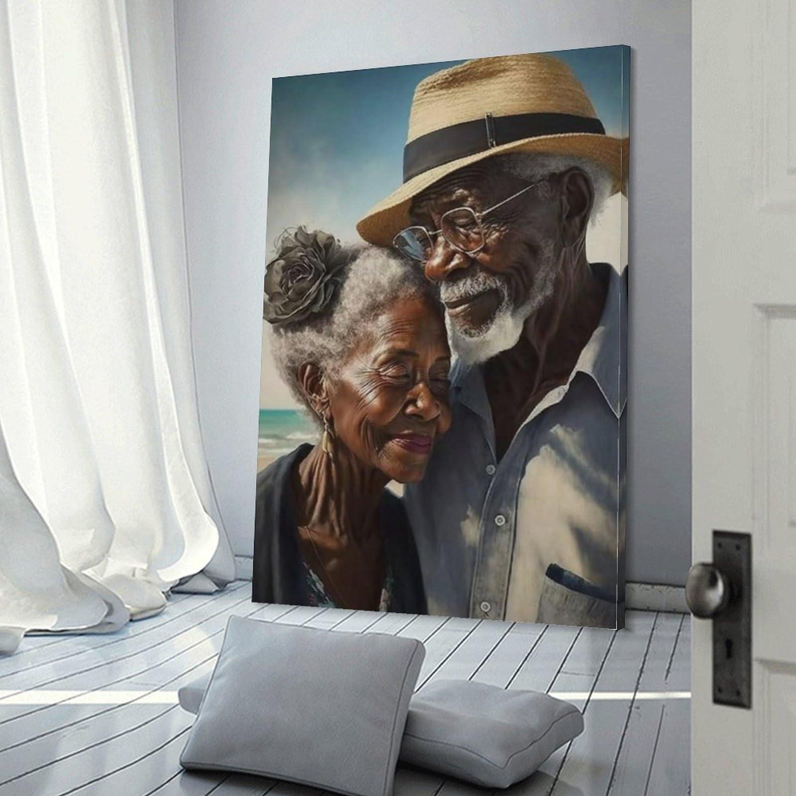 RONGHUAN Retro Poster A Lifetime Together Black Couple Wall Art Canvas Poster Poster for Room Aesthetic Posters & Prints on Canvas Wall Art Poster for Room 08x12inch(20x30cm)