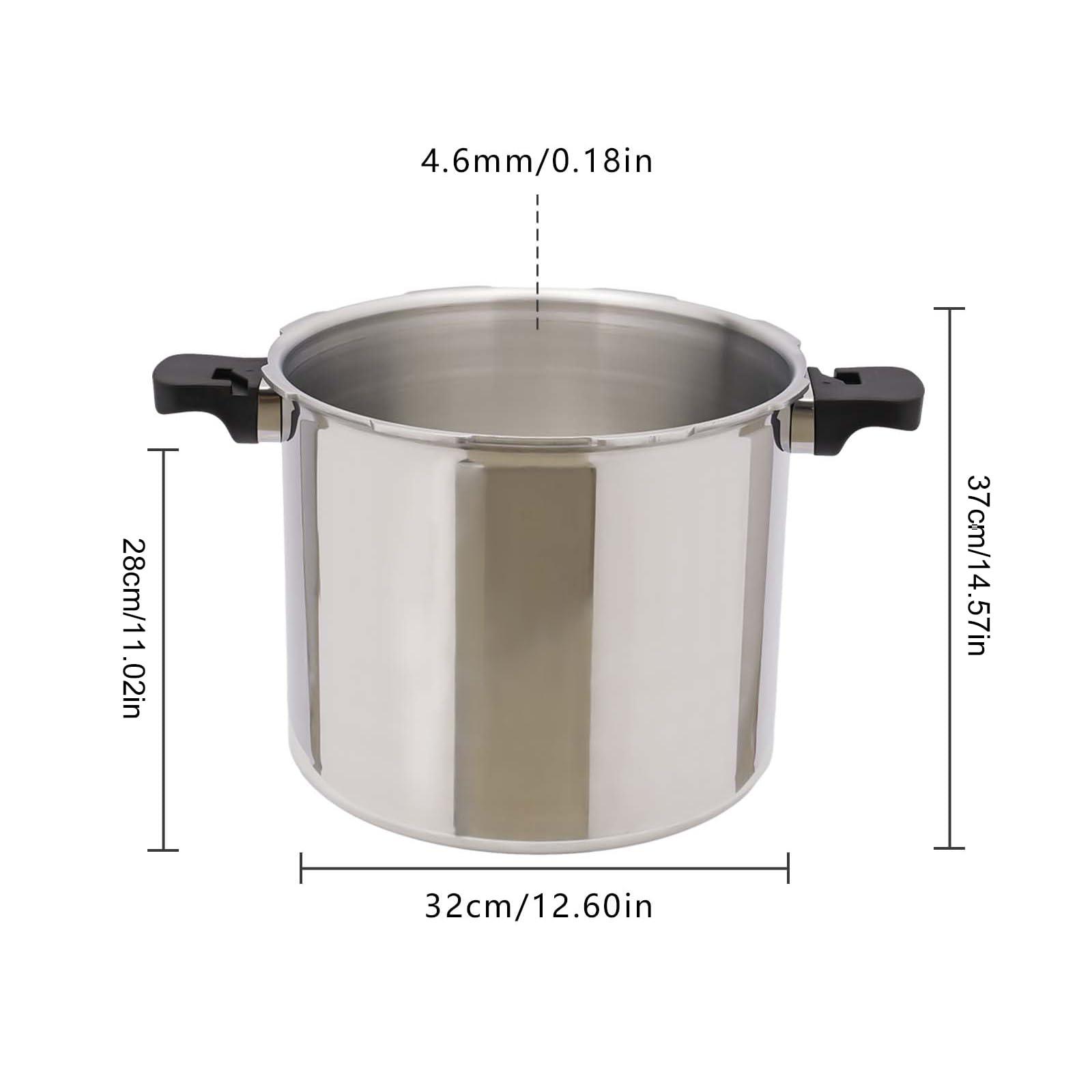 YUTOUB 23 Quart Pressure Cooker, 22l Large Pressure Cooker, Kitchen Pressure Cooker Canner Pot With Pressure GaugeSuitable For Canning, Steaming, And Stewing - Aluminium, Large Capacity,90kpa