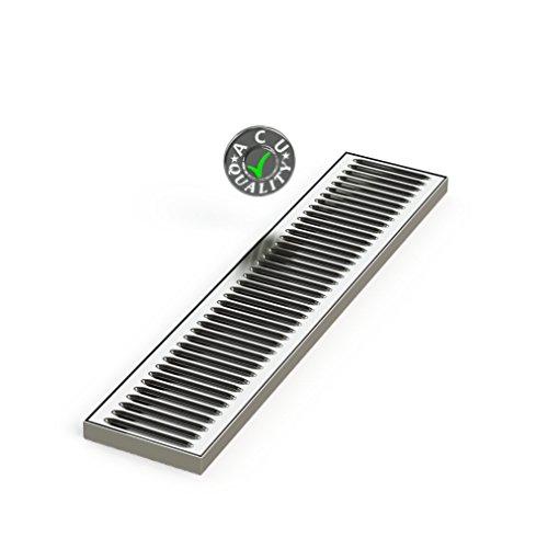 ACU Precision Sheet Metal ACU Precision Sheet Metal 0100-24 Surface Mount Drip Tray, No Drain, Stainless Steel, 4 Brushed Finish, 5" x 24" x 3/4", Silver
