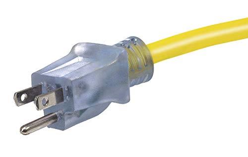 Prime Wire & Cable Prime Wire & Cable LT511725 25-Foot 14/3 SJTOW Bulldog Tough Extension Cord with PrimeLight Indicator Light, Yellow