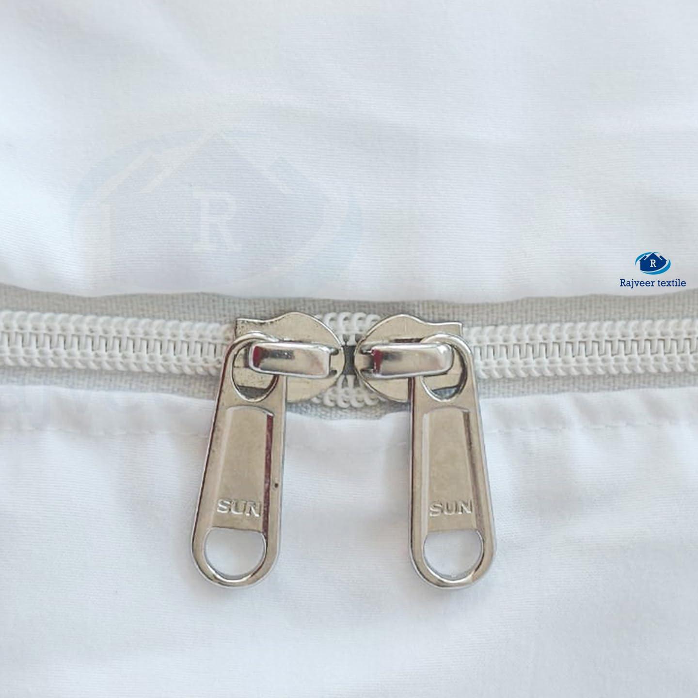 RAJVEER TEXTILE RAJVEER TEXTILE Queen Zipper Fitted Sheet 12\" Inch Deep Pocket - Hotel Quality Soft Microfiber Bottom Sheet- Shrinkage and Fade Resistant-Easy Care -1 Fitted Zipper Mattress Cover White Color