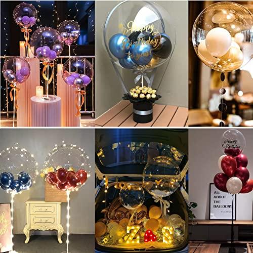 EFAY Clear Balloons for Stuffing, 15 Pack Wide Neck Pre Stretched Fillable BoBo Balloons for Stuffing EFAY