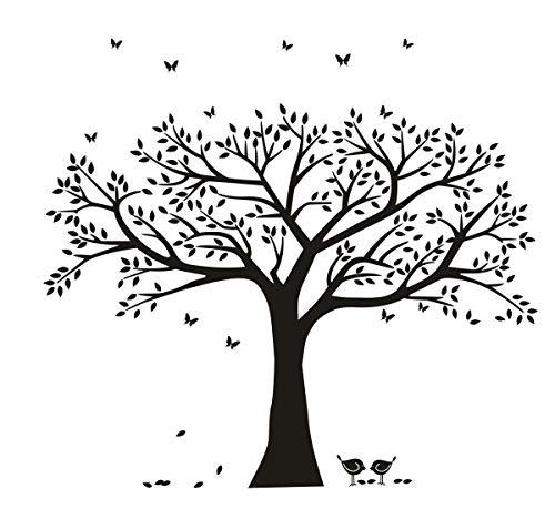 ANBER Family Tree Wall Decal Family Tree Wall Decor Vinyl Wall Art Photo Frame Tree Stickers Living Room Home Decor Tree Wall Sticker (Black)