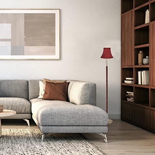 Urbanest Urbanest Set of 2 Softback Bell Lampshade, Faux Silk, 5-inch by 9-inch by 7-inch, Burgundy, Spider-Fitter