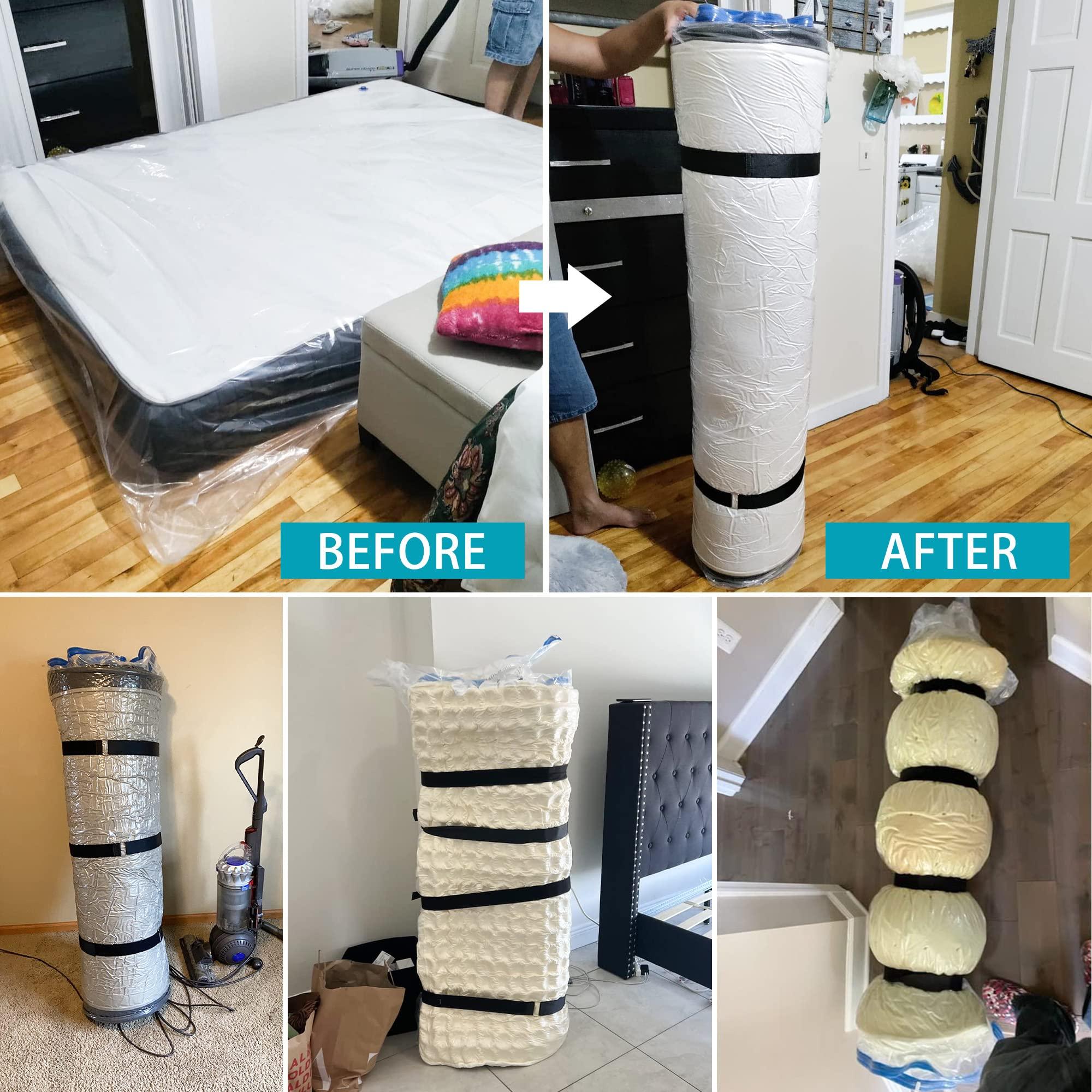 Asatdd Queen/Full Mattress Vacuum Bag for Moving and Storage, Memory Foam Latex Mattress Storage Bags Full Queen Size for Mattress up to 14 Inches