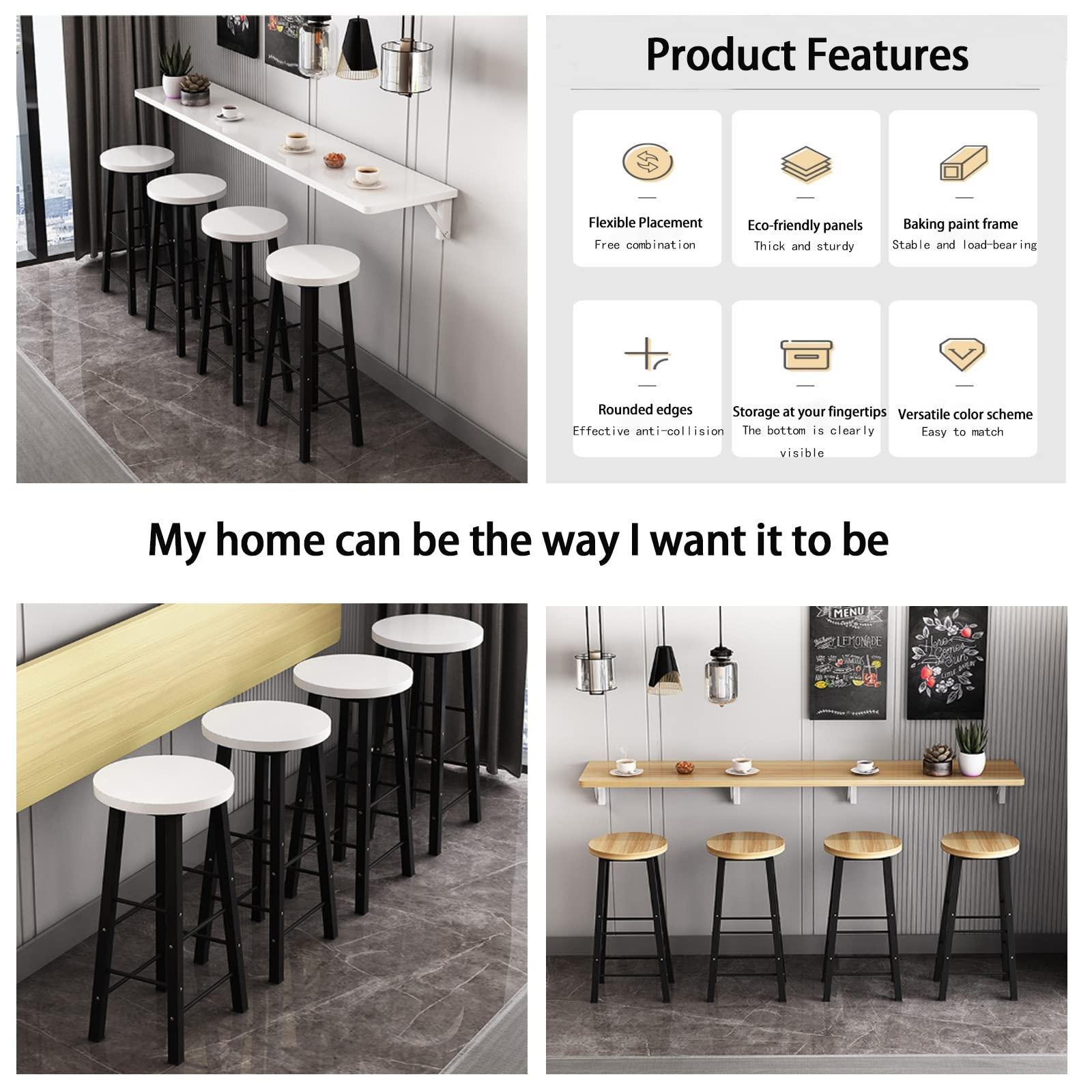 TCOYDS Folding table wall hanging home narrow long table wall hanging dining table folding kitchen wall hanging folding desk restaurant milk tea shop bar home/garden/event indoor/multifunctional simple ( Col