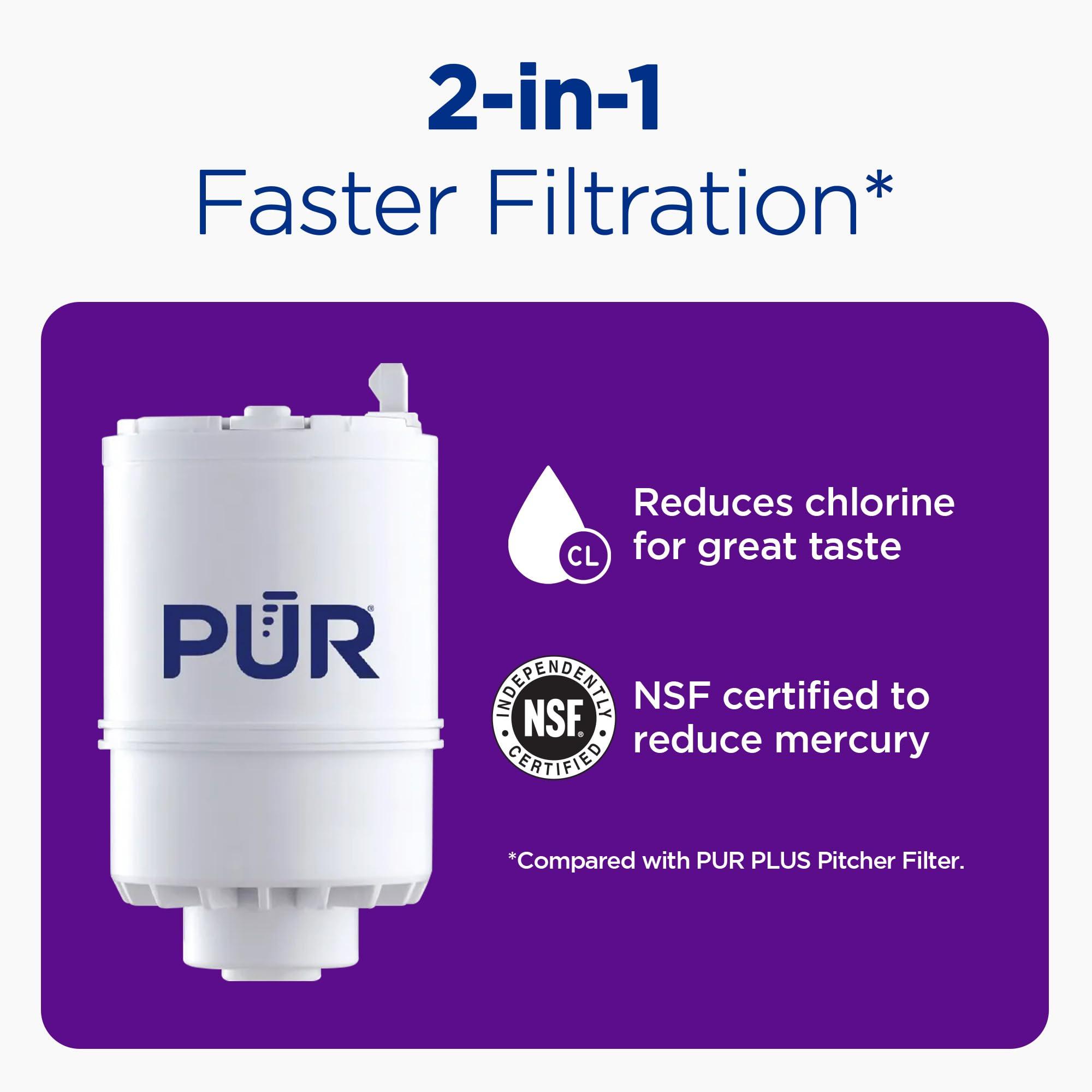 PUR PUR FM-3333B FM3333B Vertical Faucet Mount Water Filtration System with Lead Reducing Filter, 1.1, White