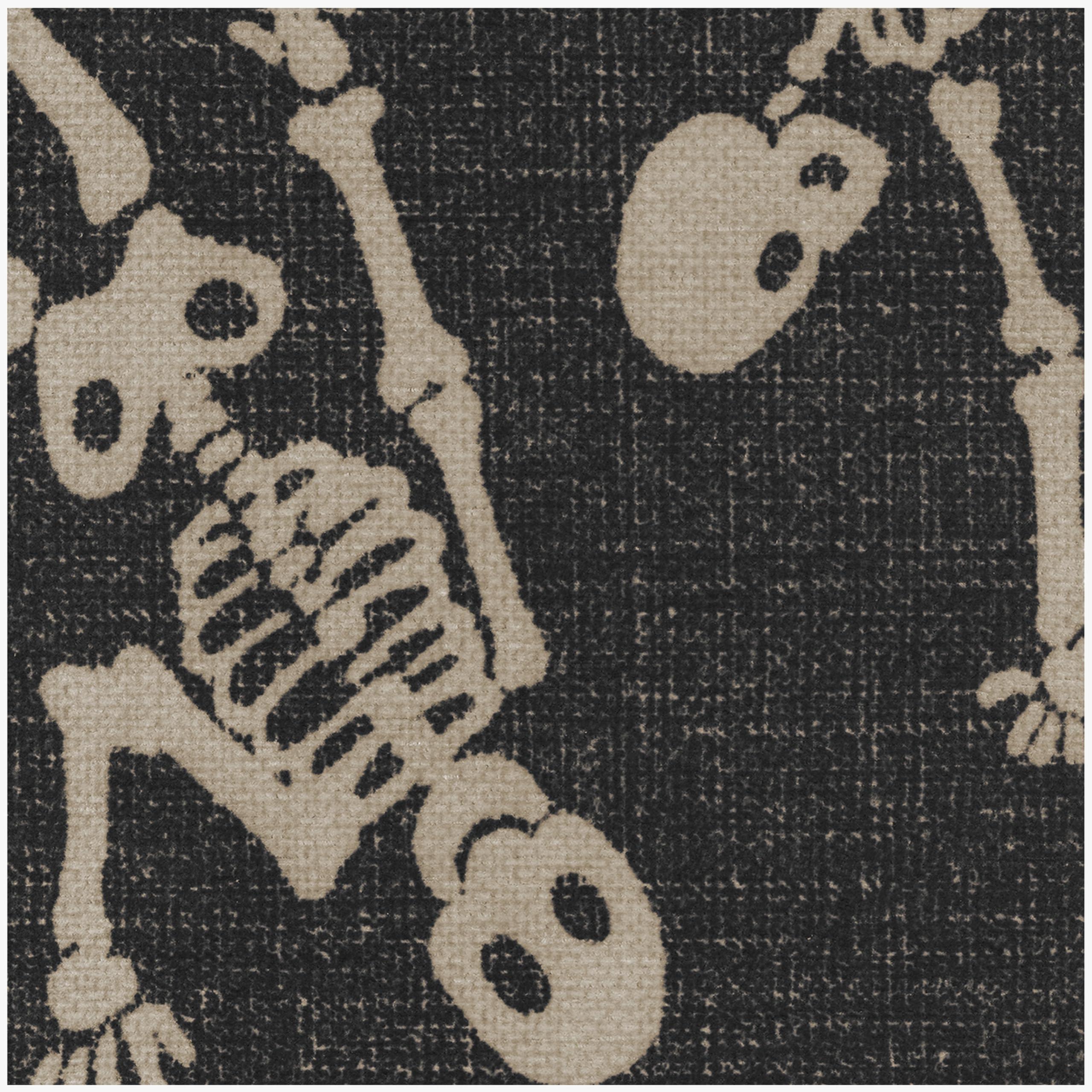 RUGGABLE RUGGABLE Washable 2x7 Runner Rug, Bone Dance Black, Premium Rugs for Hallway, Kitchen, Entryway, Living Room, Bedroom, Office with Gripper Non Slip Pad, Halloween