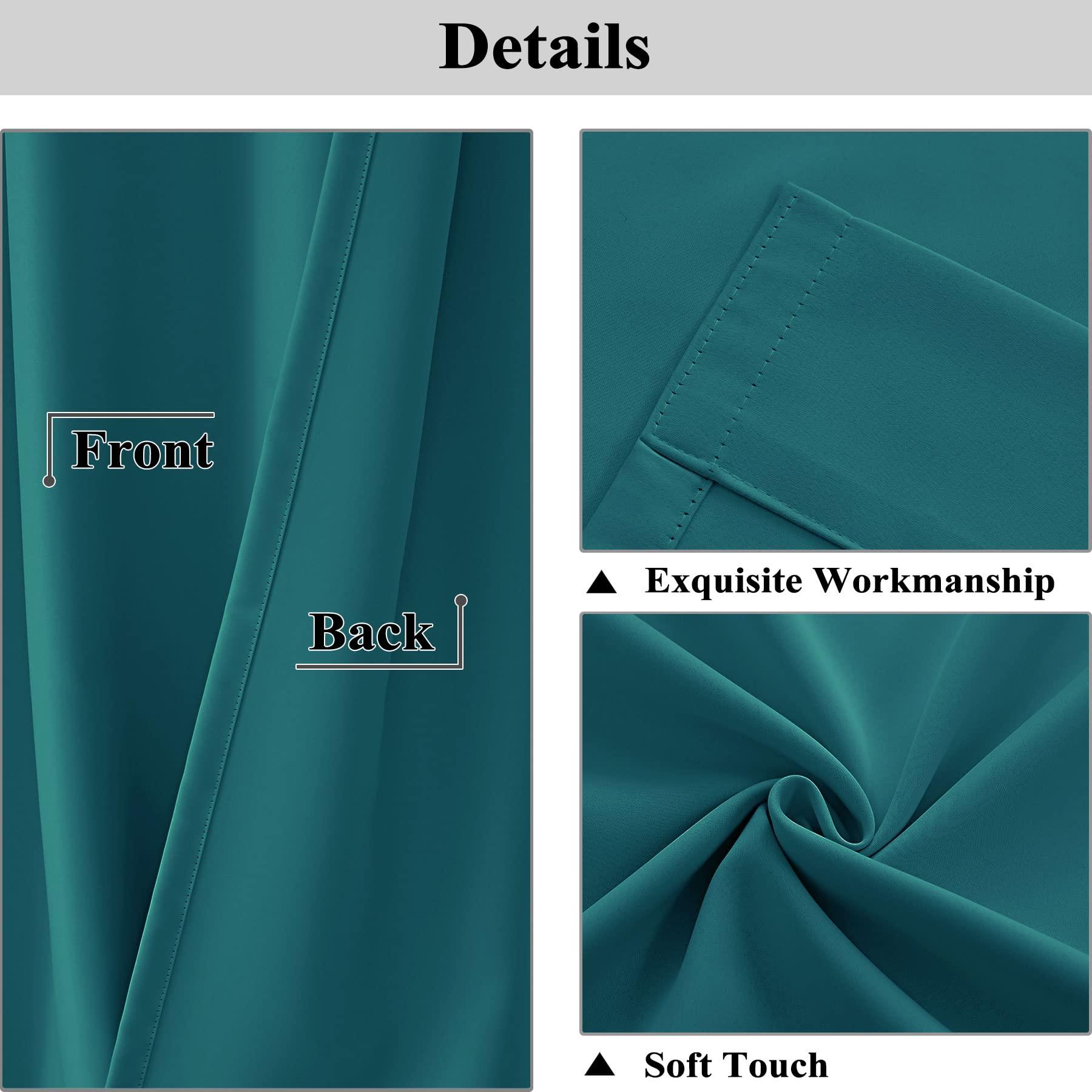 Frelement Frelement Blackout Curtains Pinch Pleat Curtains for Traverse Rod and Track 144 Inches Extra Long Curtains for Tall Windows Privacy Thermal Insulated Drapes, 50" W x 144" L, 2 Panels, Turquoise