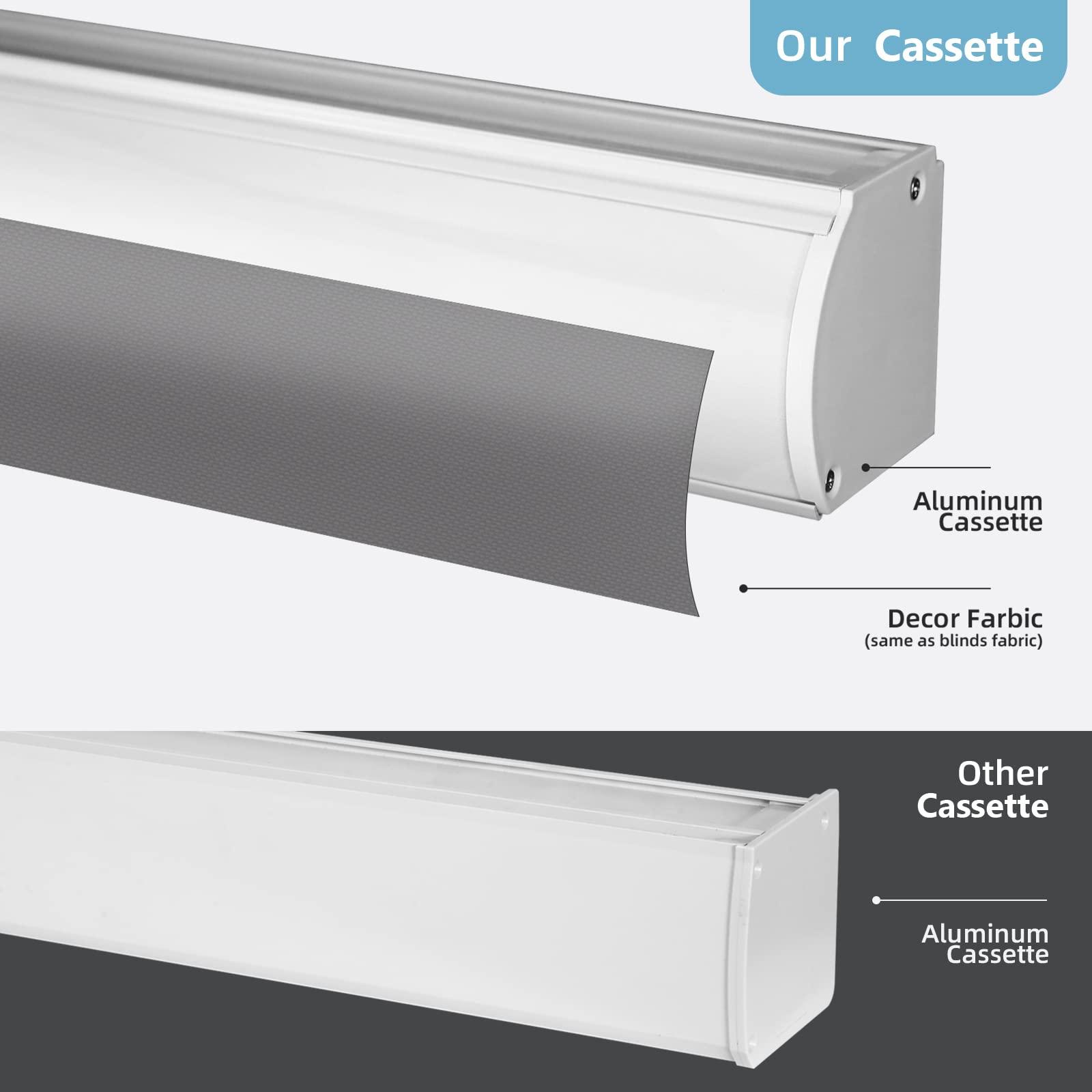 SmartWings SmartWings Motorized Blinds Compatible with Alexa and Google, Automatic Z-Wave/Zigbee Smart Shades with Remote, 100% Blackout Roller Shade, Customized Vinyl Waterproof Blind, Dark Grey