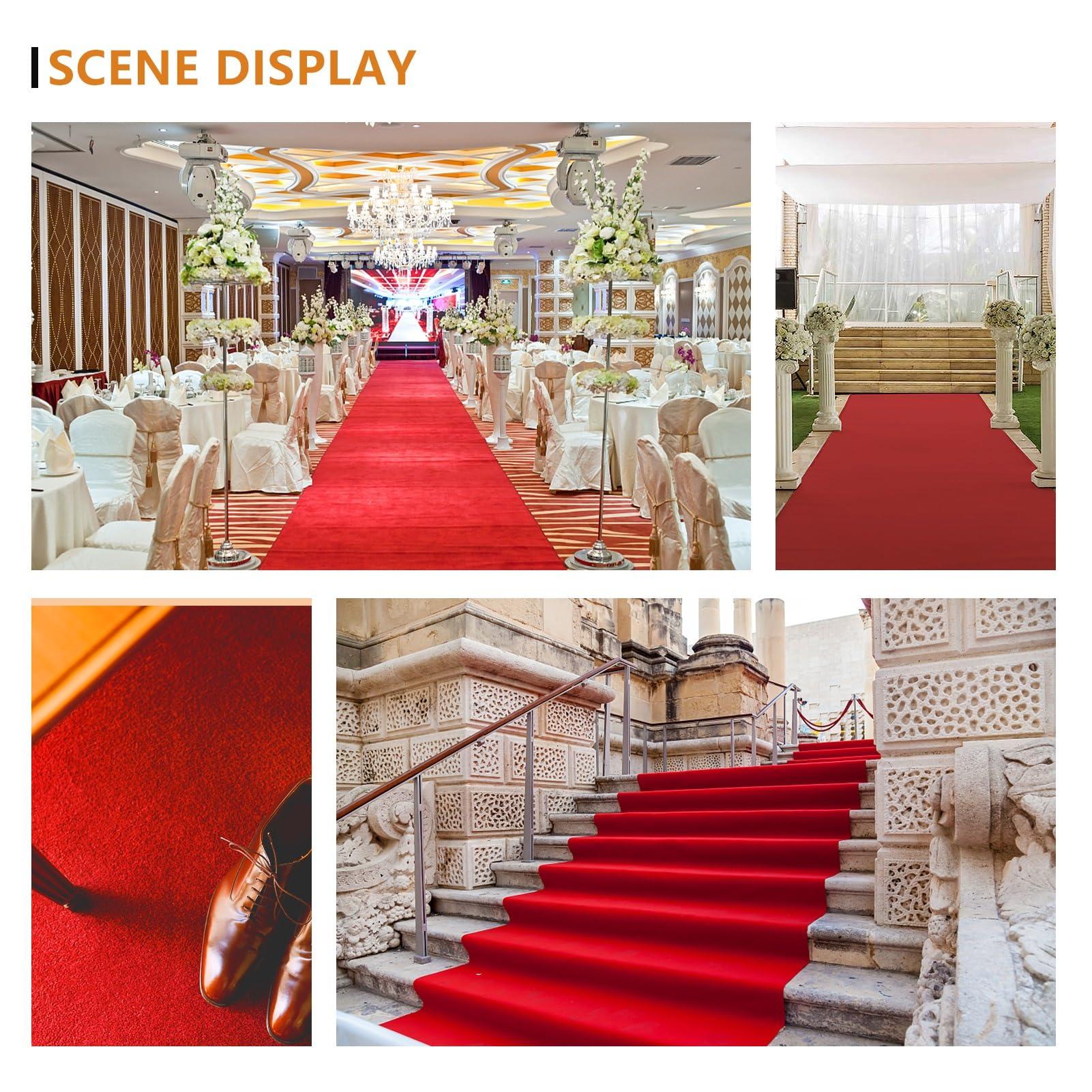 Hamankim Bridal Non-Slip Aisle Carpet Aisle Event Ceremony for Wedding Party Church Outdoor Beach Decorations 2mm Thick Polyester Wear-Resistant Fire Retardant Event Outdoor (Size : 1x20m)