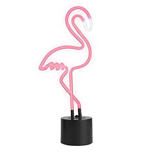 Amped & Co Amped & Co - Flamingo Neon Desk Light, 17\" x 6.7\" - Flamingo Party Decorations, Pink Neon Signs Decorations - Flamingo lamp, Pink LED sign, Flamingo light