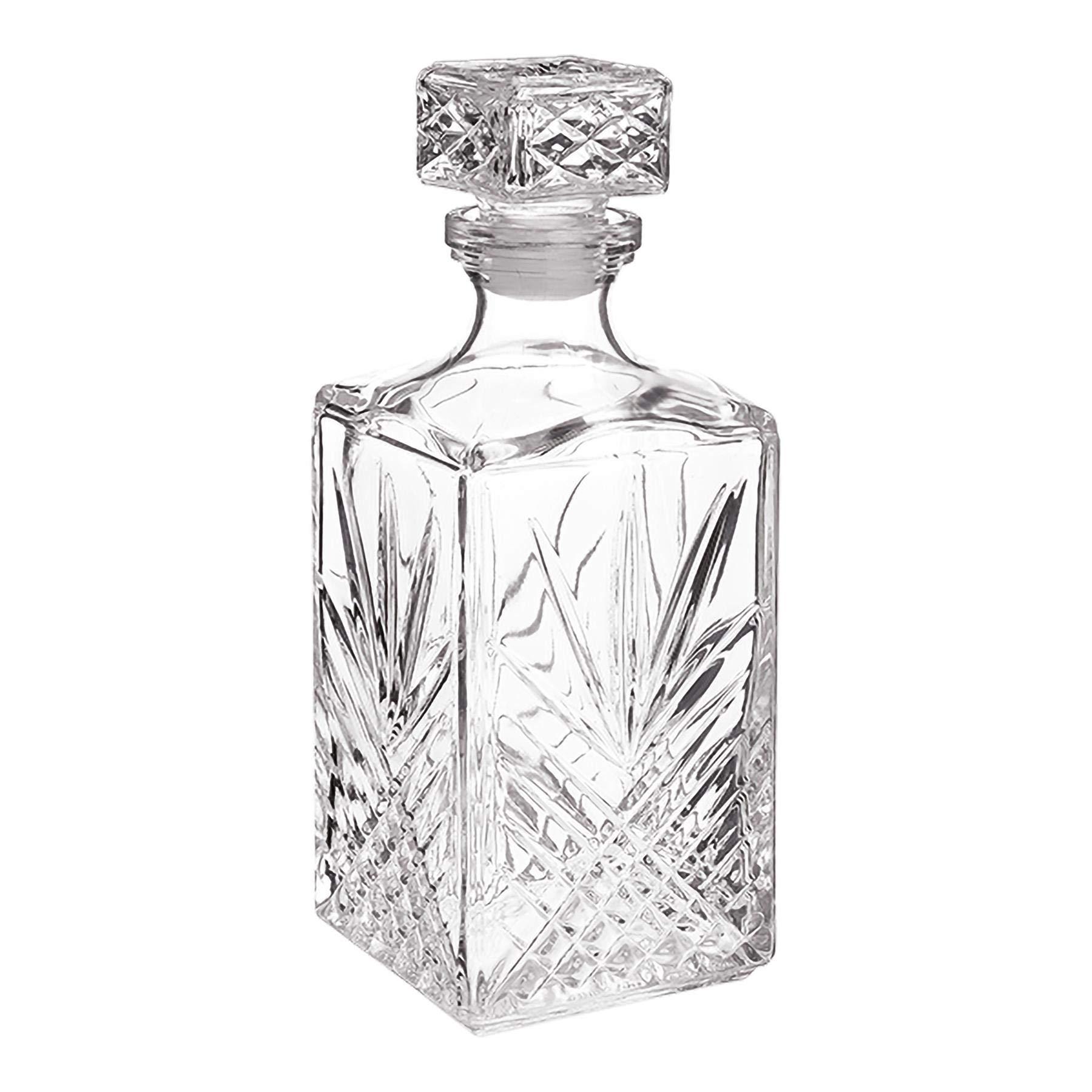 Bormioli Rocco Bormioli Rocco Selecta Collection Whiskey Decanter – Sophisticated 33.75oz Diamond Decanter With Starburst Detailing – For Whiskey, Bourbon, Scotch & Liquor