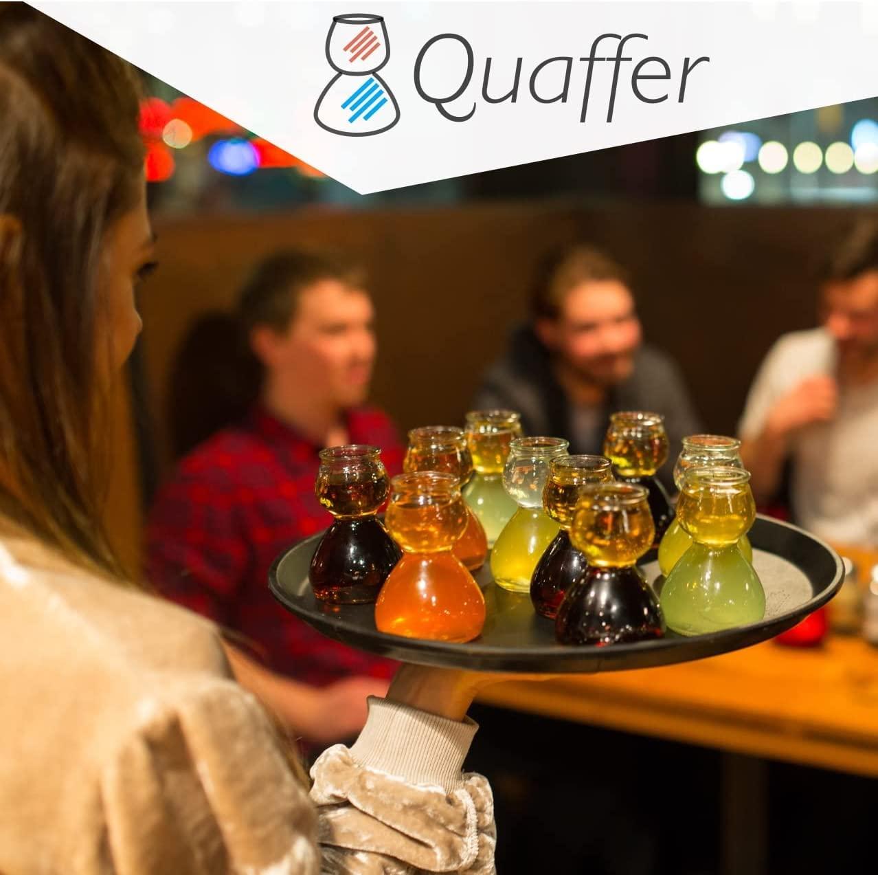 QUAFFER QUAFFER Double Bubble Layered PLASTIC Shot Glass Clear Chaser Shot Glass Jigger for Smooth Tasty Shots Fun Unique Split Shot Glasses Barware (Set of 36)