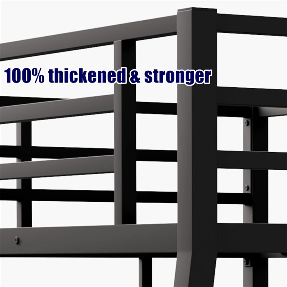 LEEKAF LEEKAF Stronger & Higher Quality Metal Bunk Bed Full XL Over Queen Size Bunkbed, Thicken Heavy Duty More Stable Steel Bunk Queen Bed with Enhanced Legs & Ladder (Faster Assembly) (Full XL Over Queen)