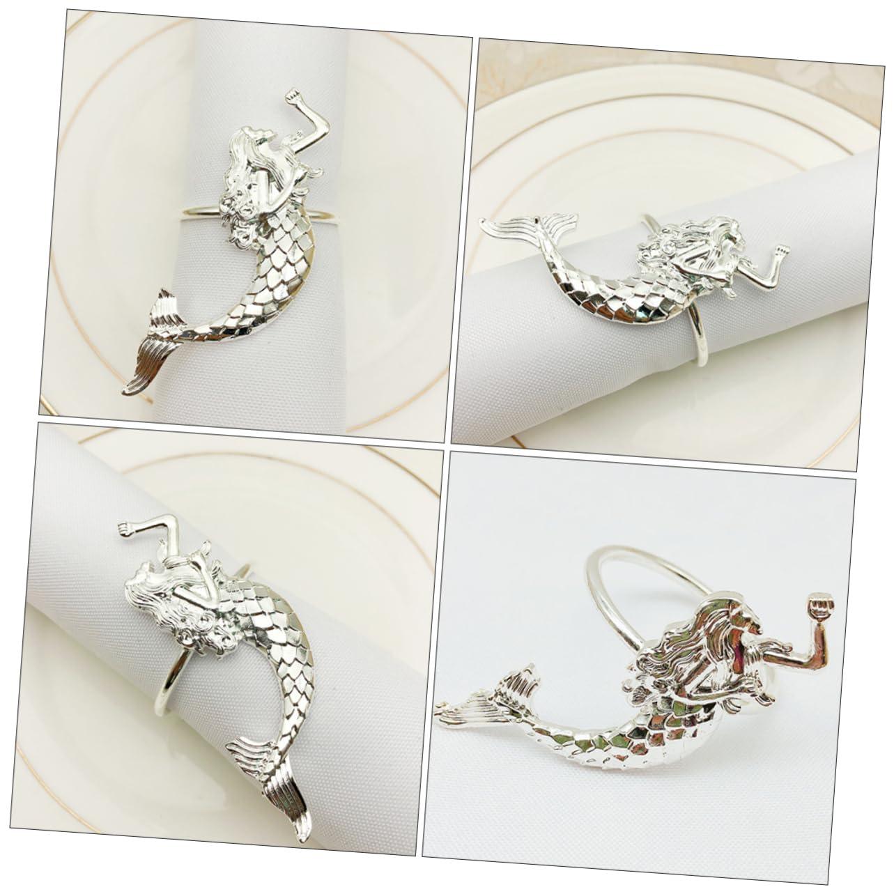 BESTonZON 2pcs Mermaid Napkin Rings Serviette Buckle Ring Fall Napkin Rings Christmas Napkin Buckles Valentine s Day Napkin Rings Mariposas Decorativas Para Pared Set up Metal Delicate