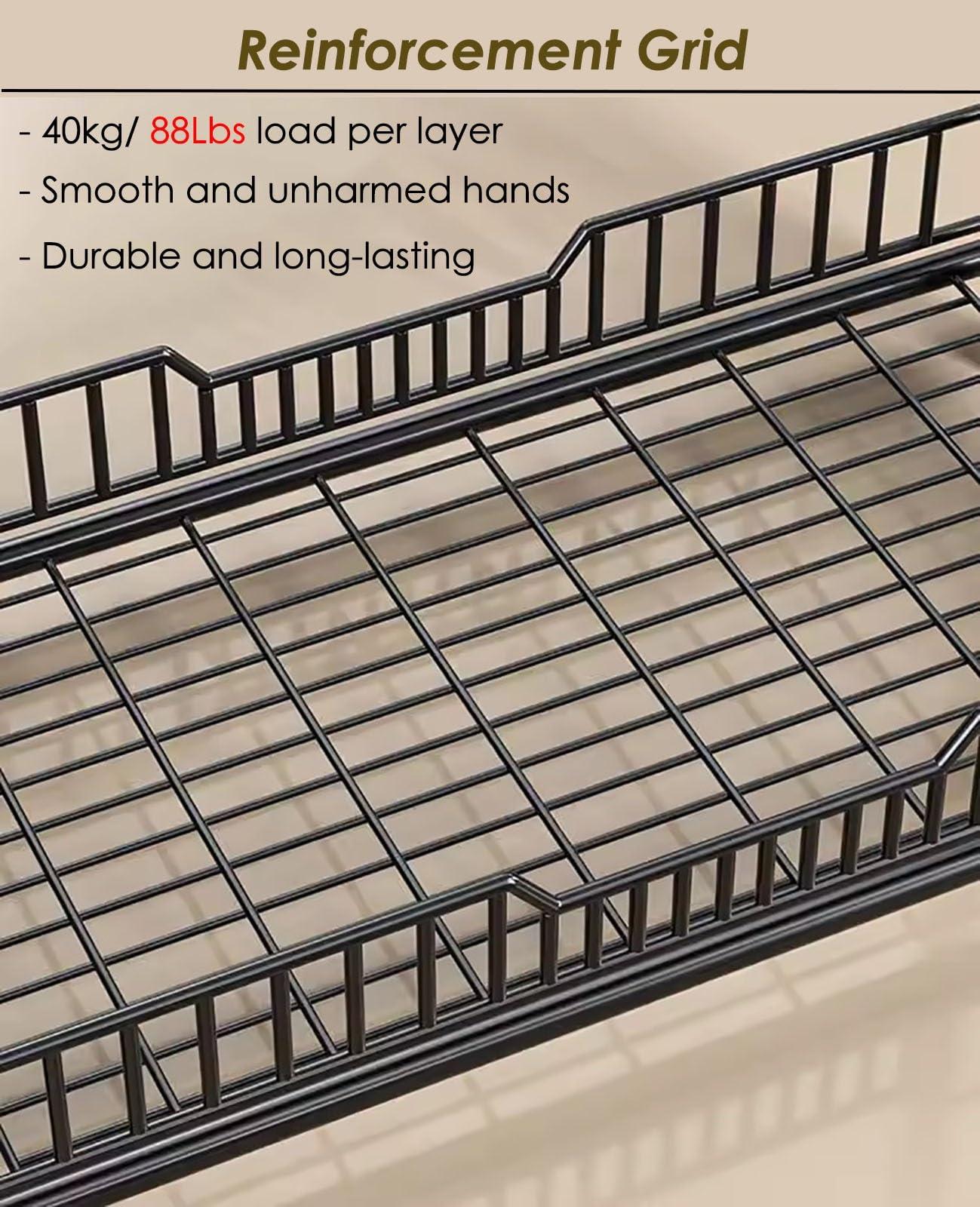 SRNSAEB SRNSAEB 3/4/5-Tier Movable Wire Shelving Unit Storage Rack, Large Capacity Kitchen/Bakery/Convenience Store Storage Shelf Organizer, Supermarket Display Rack (Color : Black, Size : 4-Tier)