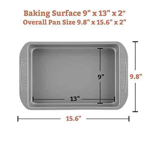 Farberware Farberware Nonstick Bakeware Baking Pan / Nonstick Cake Pan, Rectangle - 9 Inch x 13 Inch, Gray