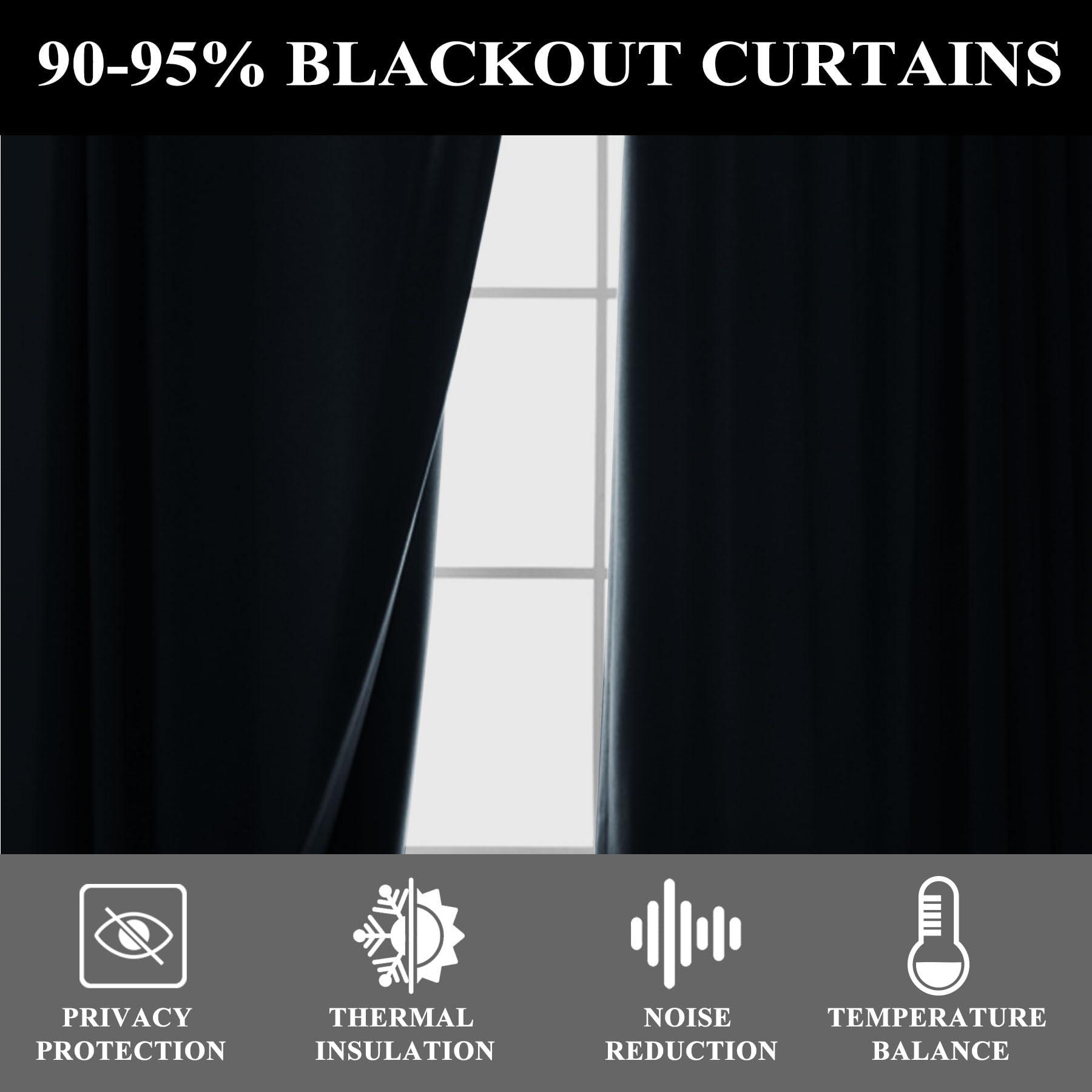 Fcosie Fcoise Pinch Pleat Curtains for Traverse Rod, 216 Inches Extra Long Drapes, Linen Look Blackout Curtains, Tall Ceiling to Floor Curtains, Extra Tall Curtains 18ft, Grey Blue (50" W x 216" L, 1 PC)
