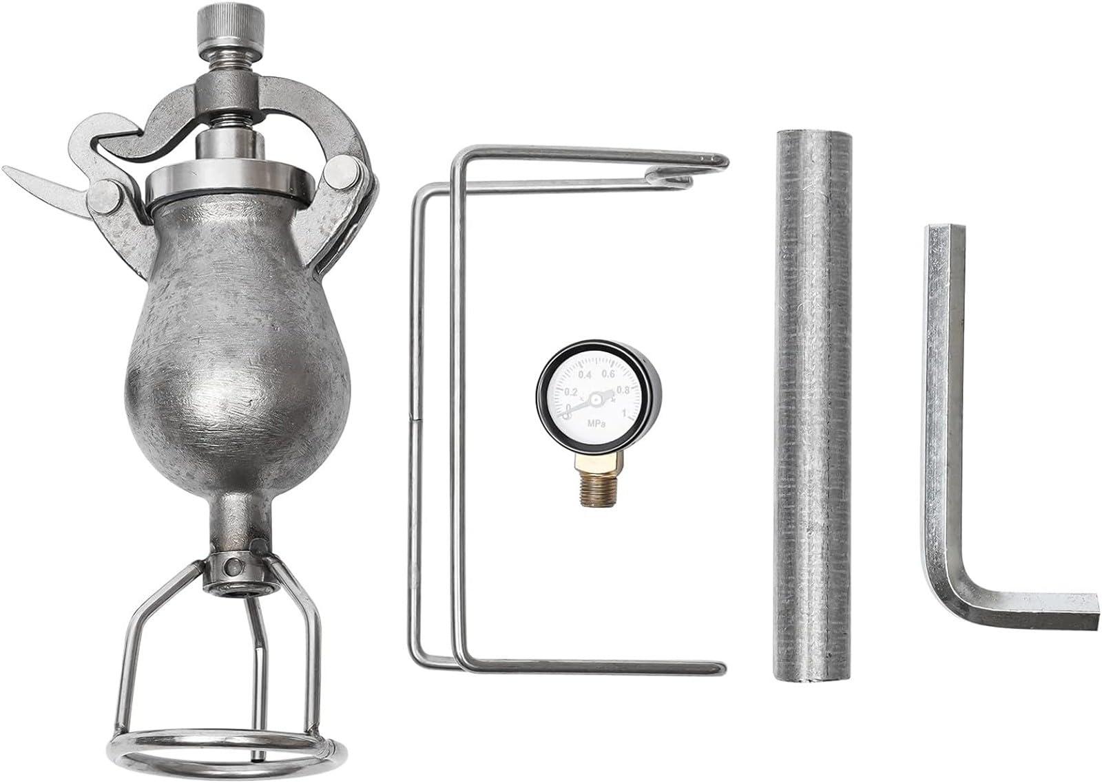 ATLION ATLION Traditional Style Hand Popcorn Machine Popcorn, Stainless steel Popcorn Popper Maker with Mini-model Handle and Stand, Capacity: 80-140 Ordinary Corn Kernels(100ML), Size