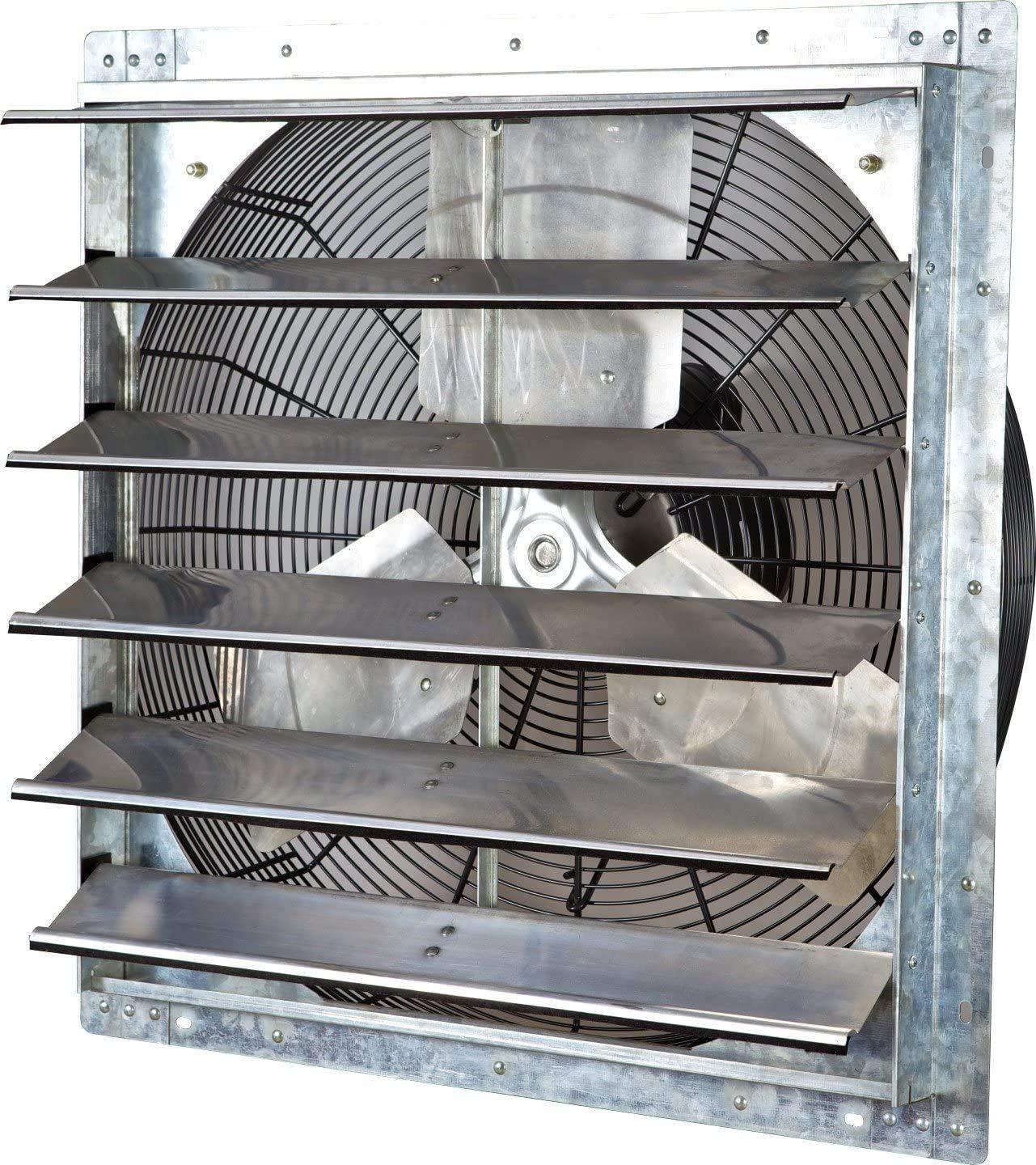 iLIVING iLiving - 24" Wall Mounted Exhaust Fan - Automatic Shutter - Variable Speed - Vent Fan For Home Attic, Shed, or Garage Ventilation, 4244 CFM, 6200 SQF Coverage Area (Power Cord Not Included)