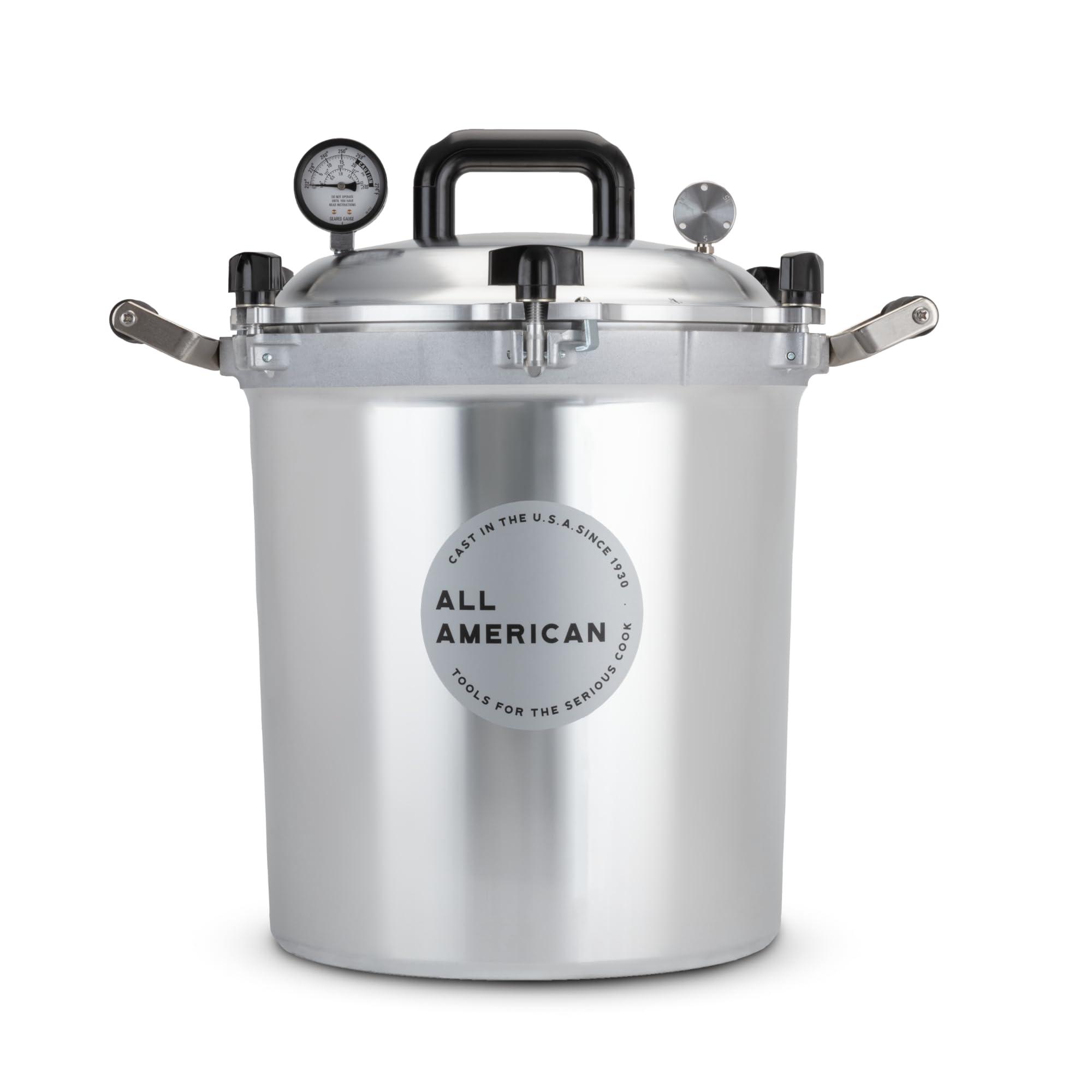 All American All American 1930: 30qt Pressure Cooker/Canner (The 930) - Exclusive Metal-to-Metal Sealing System - Easy to Open & Close - Suitable for Gas or Electric Stoves - Made in the USA