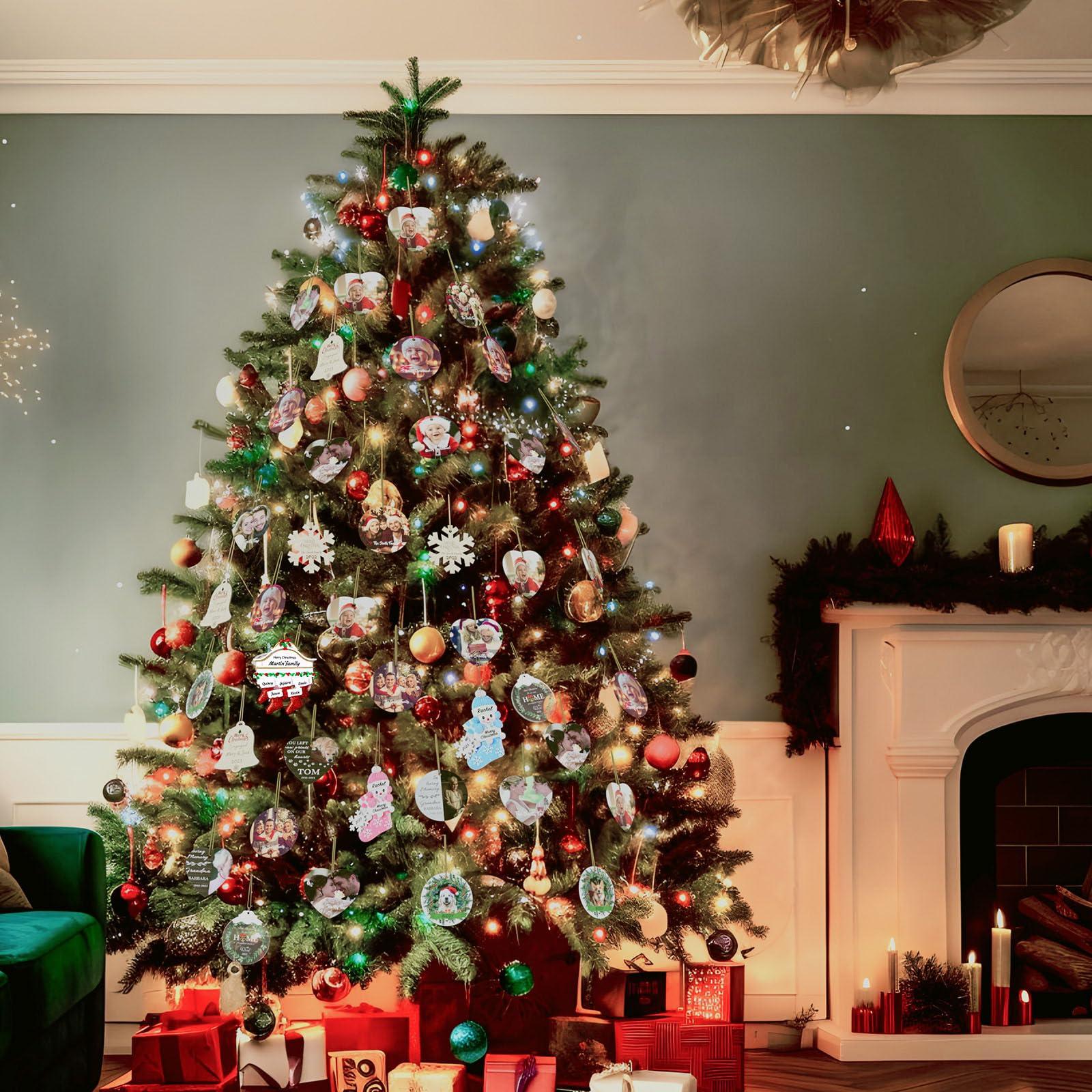 iDIY Personalized Christmas Ornaments Family of 8 - Personalized Family Christmas Ornaments with Names, Polyresin Christmas Stocking Ornaments, Unique Custom Christmas Ornaments 2024