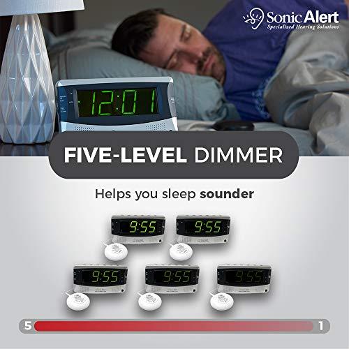 Sonic Alert Sonic Alert 0 Sonic Bomb Extra Dual Alarm Clock with Large Display-SBD375SS, Silver