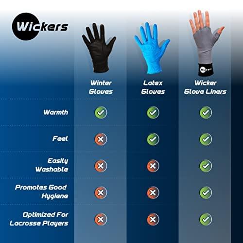 Wickers Wickers Fingerless Athletic Gloves Liners (Large, Gray), Gloves for Winter, Sport Gloves Liner, Lacrosse Glove Liners, Ski Glove Liners, Thin Glove Liners, Gloves Liner, Hockey Gloves Liners
